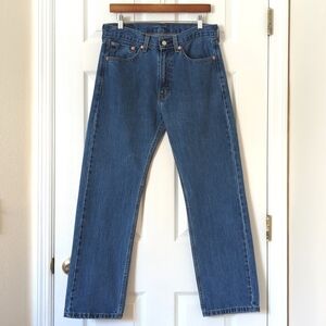Levi's 505 Classic Medium Wash Regular Fit Straight Leg Denim Jeans 32 x 30